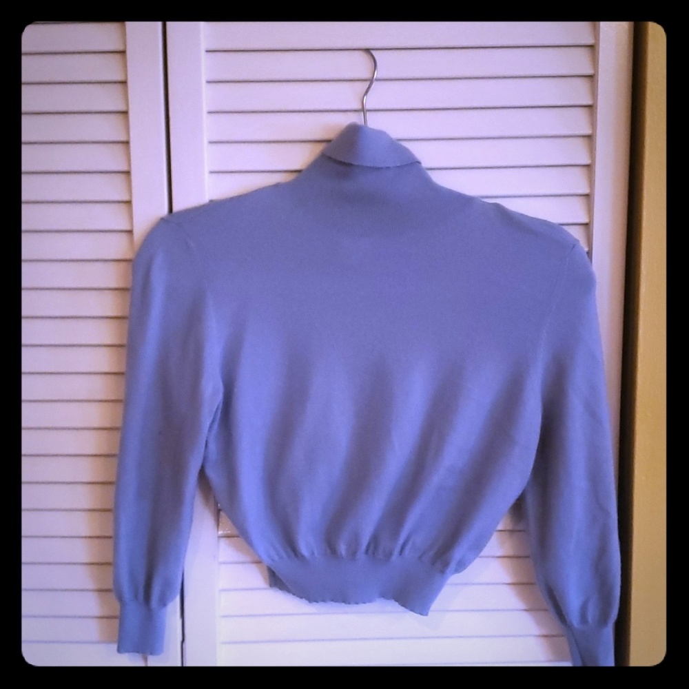 Celine Cashmere Crop Sweater - light blue